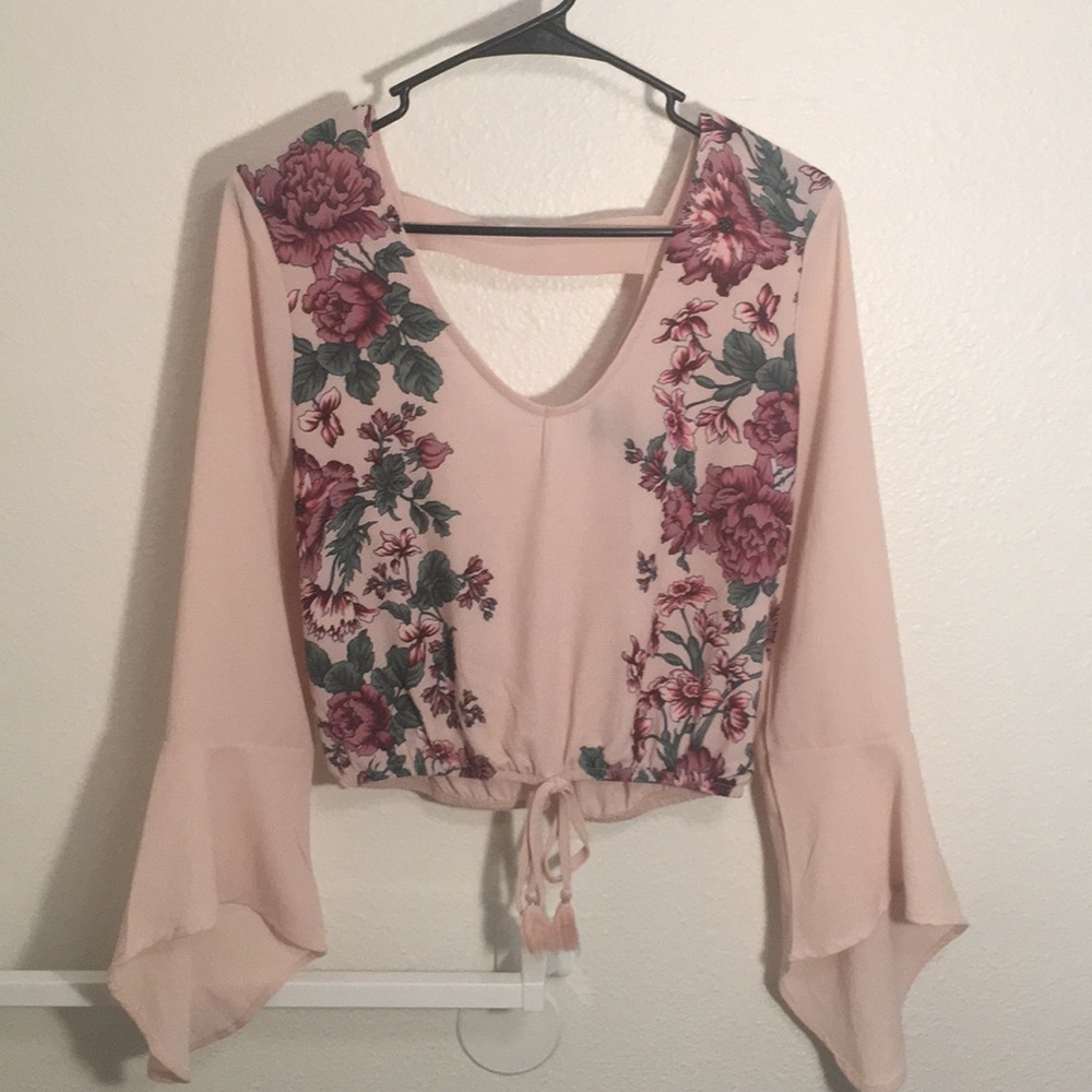 Pink Floral Crop Top